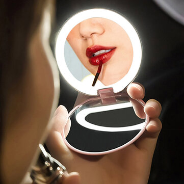 Led Mini Makeup Mirror Hand Held Small, Small Vanity Mirror With Led Lights