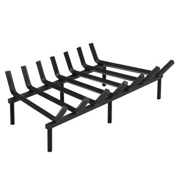 SINGLYFIRE Fireplace Grate 24 inch Heavy Duty Solid Steel Fireplace Log Holder 3/4" Bar Fire Grate Wrought Iron Wood Stove Holder Firewood Burning Rack for Indoor Outdoor Chimney Hearth Kindling Tool