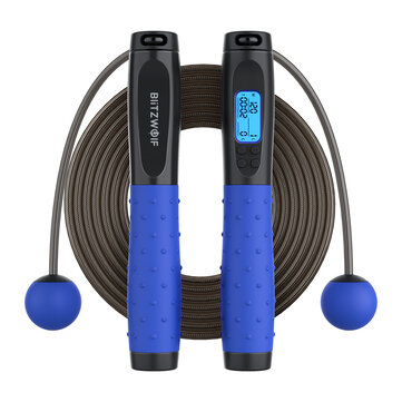 BlitzWolf BW JR1 10 inch Digital Jump Rope with Counter HD LCD Display Accurate Data 360Tangle free Design Rope and Cordless and Comfortable Handle