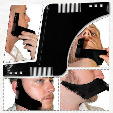 Beard Grooming Shaping Comb for Shaving Symmetric Beards Shaper Styling Template Kit Guide