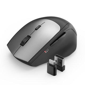 BlitzWolf® BW-MO2 Wireless Mouse 2.4GHz with USB&Type-C Dual Receiver 2400DPI Mouse for Desktop Computer Laptop PC - Black