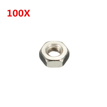 100pcs Stainless Steel M3 3mm Hex Full Nuts Screw Metal Hexagon Screw Nuts 