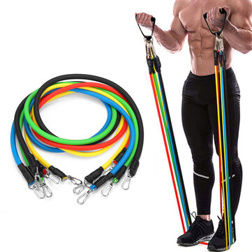 11Pcs Resistance Bands Set Pull Rope Gym Home Fitness Workout Crossfit Yoga Tube 