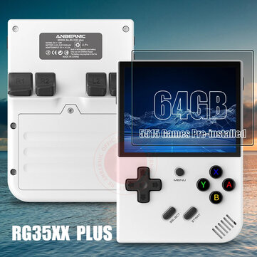 New ANBERNIC RG35XX Plus Retro Handheld Game Console Built-in 64G TF 5000+ Classic Games Support HDTV Portable For Travel Kids Gift