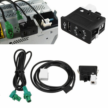 MASO AUX-in USB Switch Connector USB Wire Charging Car AUX USB Port 12 Pin For BMVV E60 E63 E64 E65 E66 E81 E82 E87 E88 E70 E90 E91 E92 