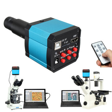 Ybriefbag Digital Microscope 16MP 1080P 60FPS USB C-Mount Digital Industry Video Microscope Camera with HDMI Cable Color : Blue, Size : One Size