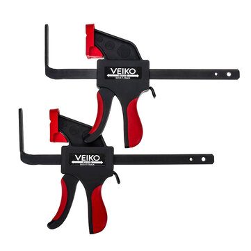 VEIKO 2Pcs Set One Handed Quick Release Track Saw Clamps for MFT Table and Festool Track Saw Guide Rail Clamps Woodworking Table Clamps