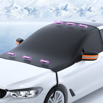 Universal Car Front Windshield Windscreen Half Cover All Season Sun Protection Cover Dustproof Snowproof Frostproof