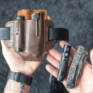 Men Genuine Leather Retro Mini Easy Carry Multitool Organizer Gear Bag Belt Bag Waist Bag With Belt Loop
