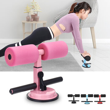 LZSTech Sit Up Bar Assistant Device for Floor Portable and Adjustable Sit Ups Foot Holder with 2 Suction Cups and 4 Positions for Abs Home Exercise and Workouts 