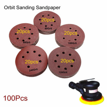 $13.99 for 100pcs 125mm 8 Holes 60-240 Grit Sanding Discs
