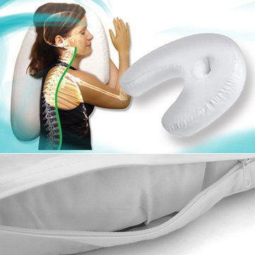 $15.22 For Honana WX-269 U Shape PP Cotton White Pillow Side Sleeper Head Rest Travel Soft Anti Snoring Cushion