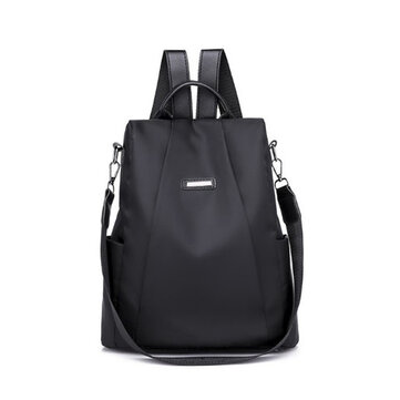 Casual Style Backpack Large Capacity Simple Fashion Women Travel Laptop Bag - Black