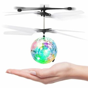 Mini Gesture Sensing Levitation Flying Led Light Crystal Ball RC Helicopter Kids Toys