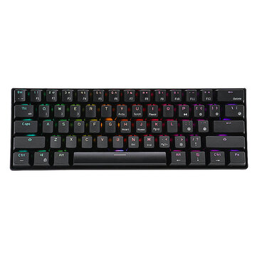 [Brown Swtich] Royal Kludge RK61 Mechanical Keyboard 61 Keys bluetooth 5.0 Wired Dual Mode RGB Gaming Keyboard