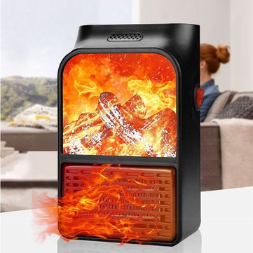 3d Flame Heater 500w Wall Mount, Remote Control Electric Fireplace Logs