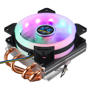 US$20.65 % CPU Cooler 4 Heatpipes 90mm 4Pin LED RGB Cooling Fan for LGA 775/1155/1151/1150/1366 AMD Arduino Compatible SCM & DIY Kits from Electronics on banggood.com