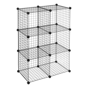 6 Cube Wire Shelves Storage Net Cabinet, Cube Wire Storage Shelves