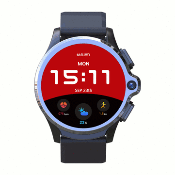 [Mask Gift]Kospet Prime SE Face Unlock 4G－LTE 1G＋16G Watch Phone Dual Cameras 1260 mAh GPS＋GLONASS＋A－GPS Smart Watch － Black