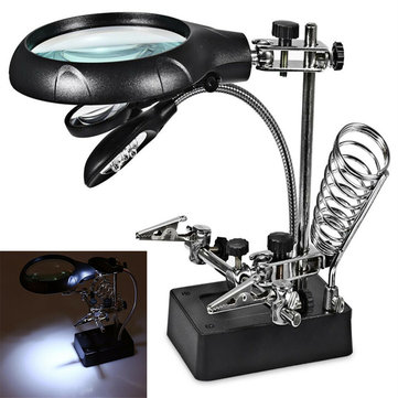 Led Desk Lamp 10x Magnifying Magnifier, Magnifying Lamp With Stand