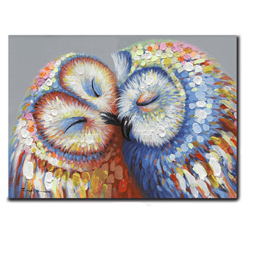 50*70CM Kissed Owl Couple Canvas Print Picture Wall Hang Art Home Wedding Decorations
