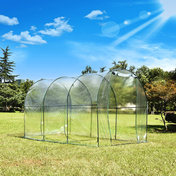 3.5x2x2m Portable Polytunnel Greenhouse Cover Plant Gardening Tunnel PVC Transparent