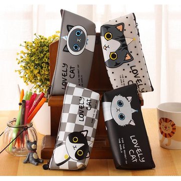 Cute Cartoon Cat Pencil Case Box Pens Storage Bag Pouch Stationary Makeup Bag