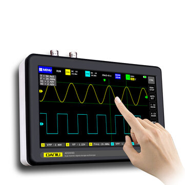 DANIU ADS1013D 2 Channels 100MHz Band Width 1GSa／s Sampling Rate Oscilloscope with 7 Inch Color TFT LCD Touch Screen