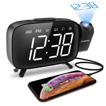 Digital LED Projector Projection FM Radio Snooze Alarm Clock