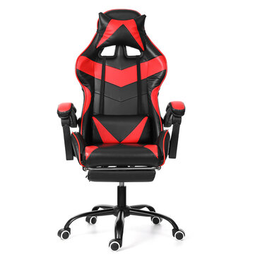 （UK）Ergonomic High Back Racing Chair Reclining Office Chair Adjustable Height Rotating Lift Chair PU Leather Gaming Chair Laptop Desk Chair with Footrest