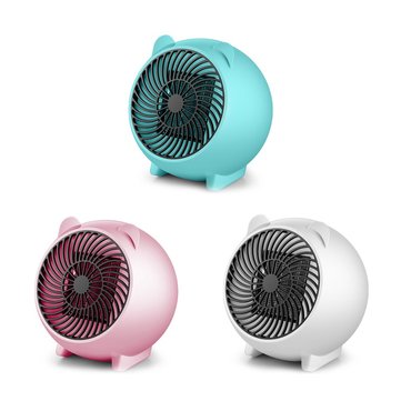 Loskii Mini Heater Cute Cartoon Heater Household Desktop Intelligent Heater