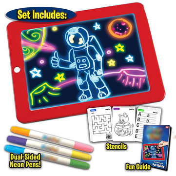 3D Magic Drawing Pad LED Writing Tablet Board For Plastic Creative Art Magic Board Pad With Pen Brush Children Clipboard Gift Set