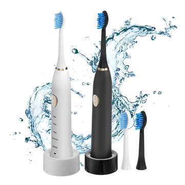 Minleaf ML-301 Ultrasonic Electric Toothbrush 5 Mode with Timer Inductive Charging with 4 Replacement Brush Heads