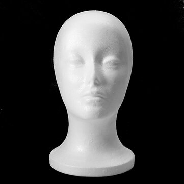 Gjyia Female Foam Wig Hair Hat Glasses Display Mannequin Manikin Styrofoam Head Model 