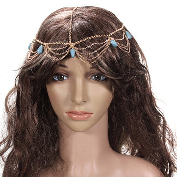How can I buy Lady Headdress Turquoise Stone Gold Headband Hair Cuff Chain with Bitcoin
